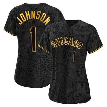 Replica Lance Johnson Women's Chicago White Sox Black Snake Skin City Jersey