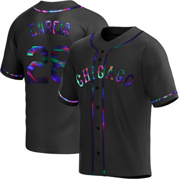 Replica Leury Garcia Youth Chicago White Sox Black Holographic Alternate Jersey