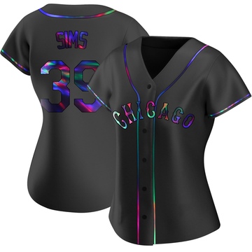 Replica Lucas Sims Women's Chicago White Sox Black Holographic Alternate Jersey