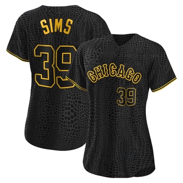 Replica Lucas Sims Women's Chicago White Sox Black Snake Skin City Jersey