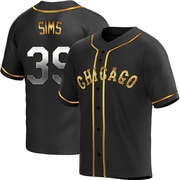 Replica Lucas Sims Youth Chicago White Sox Black Golden Alternate Jersey