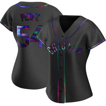 Replica Martin Perez Women's Chicago White Sox Black Holographic Alternate Jersey