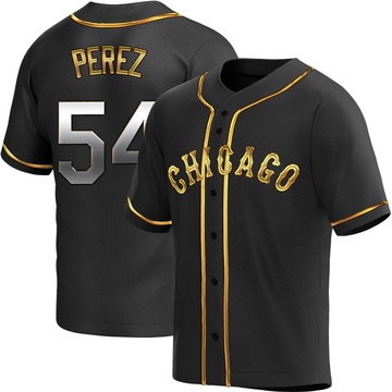 Replica Martin Perez Youth Chicago White Sox Black Golden Alternate Jersey