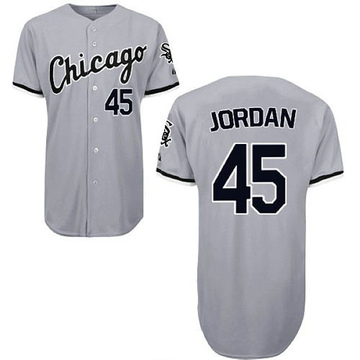 Replica Michael Jordan Men's Chicago White Sox Grey Throwback Jersey