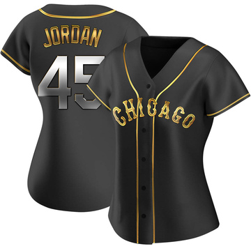Replica Michael Jordan Women's Chicago White Sox Black Golden Alternate Jersey