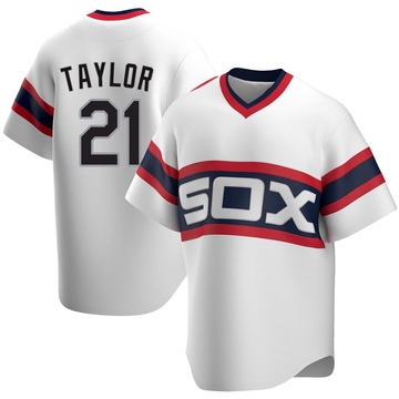 Replica Michael Taylor Men's Chicago White Sox White Cooperstown Collection Jersey