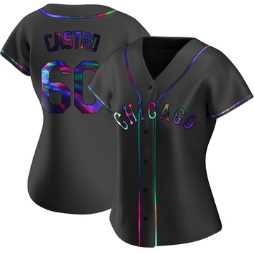 Replica Miguel Castro Women's Chicago White Sox Black Holographic Alternate Jersey