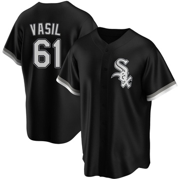 Replica Mike Vasil Youth Chicago White Sox Black Alternate Jersey