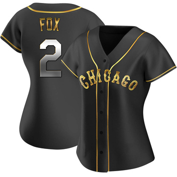 Replica Nellie Fox Women's Chicago White Sox Black Golden Alternate Jersey