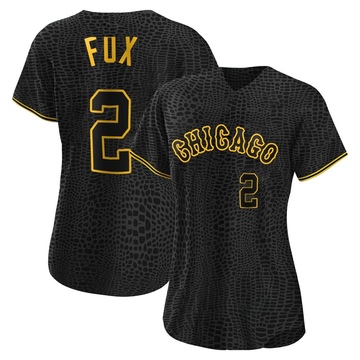 Replica Nellie Fox Women's Chicago White Sox Black Snake Skin City Jersey