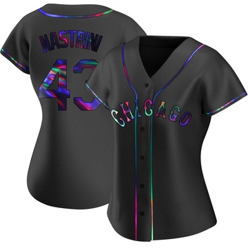 Replica Nick Nastrini Women's Chicago White Sox Black Holographic Alternate Jersey