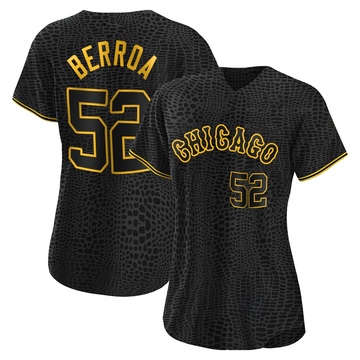 Replica Prelander Berroa Women's Chicago White Sox Black Snake Skin City Jersey