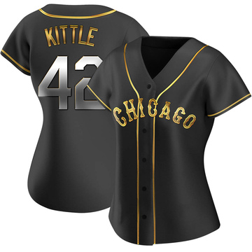Replica Ron Kittle Women's Chicago White Sox Black Golden Alternate Jersey