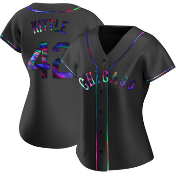 Replica Ron Kittle Women's Chicago White Sox Black Holographic Alternate Jersey