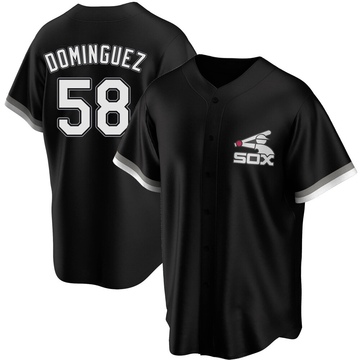 Replica Seranthony Dominguez Men's Chicago White Sox Black Spring Training Jersey
