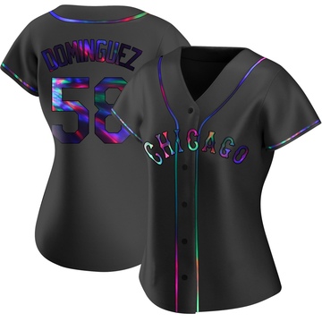 Replica Seranthony Dominguez Women's Chicago White Sox Black Holographic Alternate Jersey