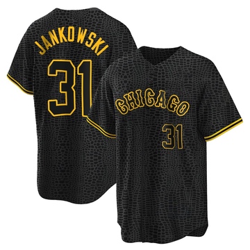 Replica Travis Jankowski Men's Chicago White Sox Black Snake Skin City Jersey