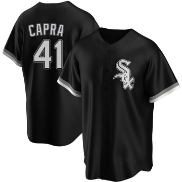 Replica Vinny Capra Youth Chicago White Sox Black Alternate Jersey