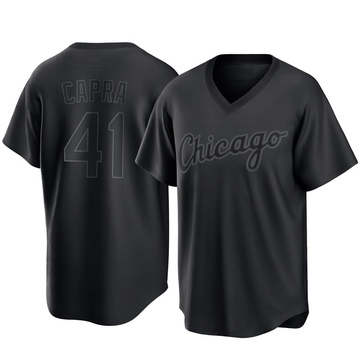 Replica Vinny Capra Youth Chicago White Sox Black Pitch Fashion Jersey