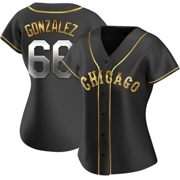 Replica Wikelman Gonzalez Women's Chicago White Sox Black Golden Alternate Jersey